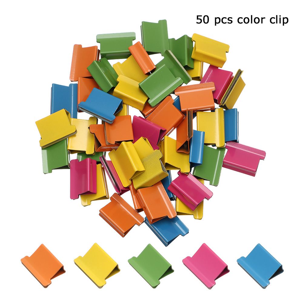 2022 Push Clip Stapler Staple Remover Binder Push Clamp Tape Dispenser Paper Clips Office Supplies Set Desktop Supplies: 50 pcs color clip