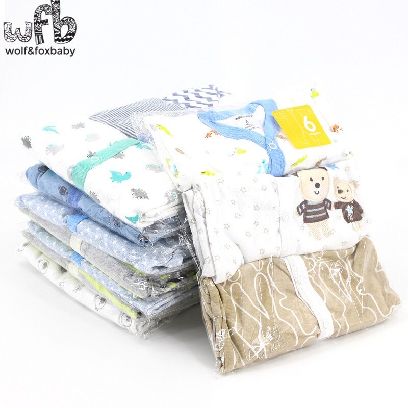Wobfaobxylf 3 teile/paket Lange Ärmeln Footies für 0-12months Baby