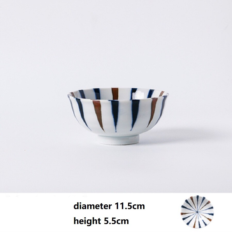 1 Pc Japanse Schotel Plaat Keramische Onderglazuur Retro Creatieve Lijnen Eenvoudige Exquise Huishouden Gemaakt In Japan: Diameter 11.5cm