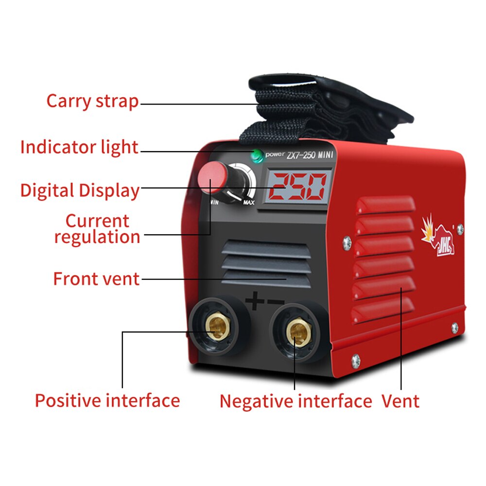 20-250A Current Adjustable Portable Household Mini Electric Welding Machine IGBT Digital Soldering Equipment with LED Display