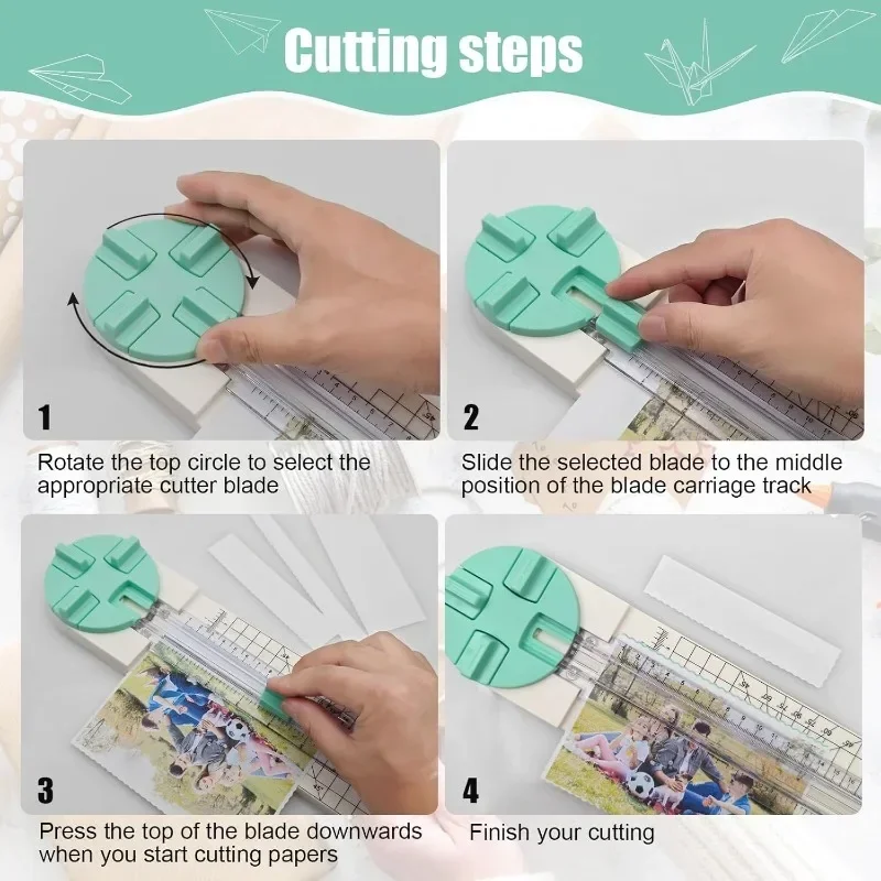 Paper Trimmer 4 Styles Craft Paper Cutter Multi-Function Scrapbooking Tool for Cutting Paper Photos Scrapbook Postcard