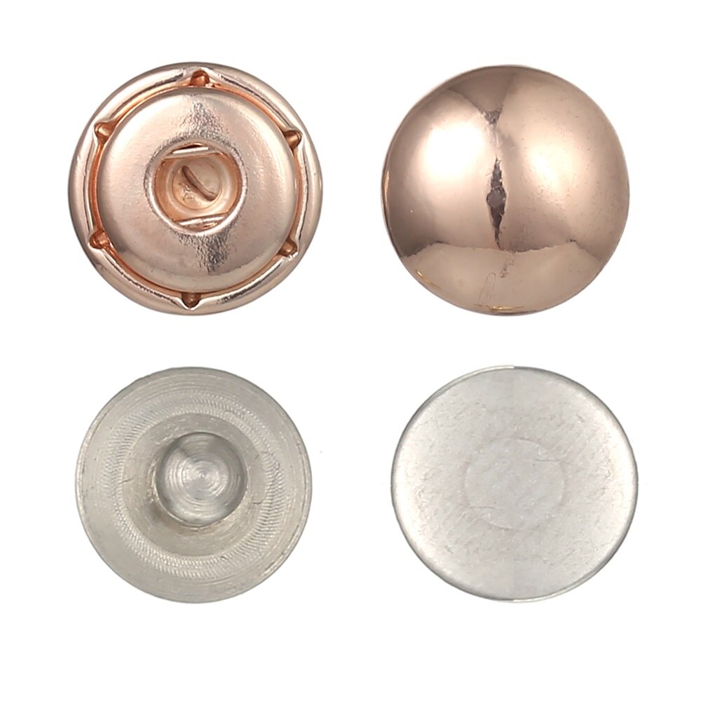 Legenstar Pressions Button Clips for Interchangeable Leather Band Stainless Steel Bracelet: Rose Gold Color