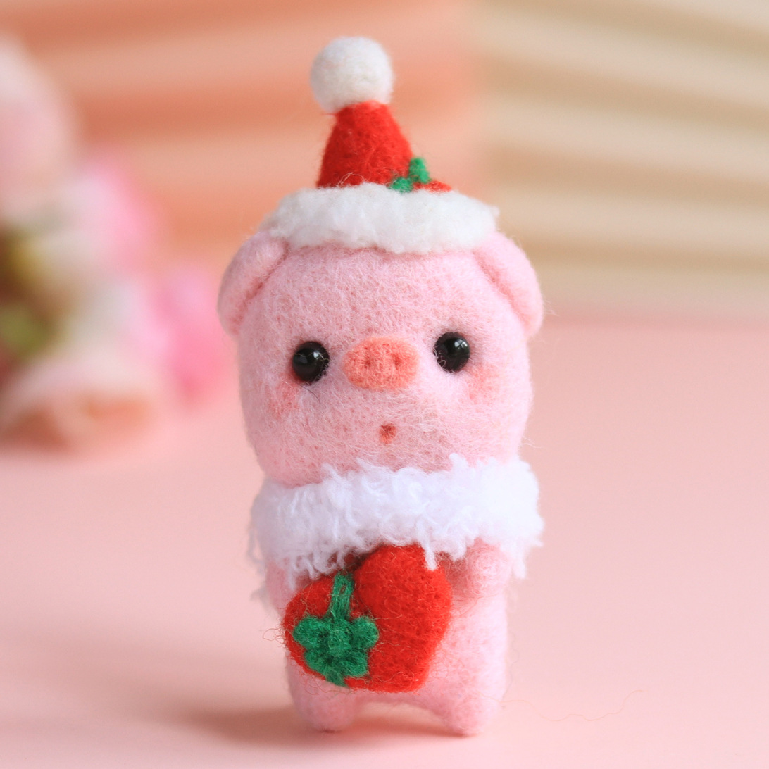 Jiwuo Wool Felt Animal Pig Neddle Felting Kit Material Package Felting Wool Handmade Wool Felt Doll Toy Craft Kits for Adults: 9