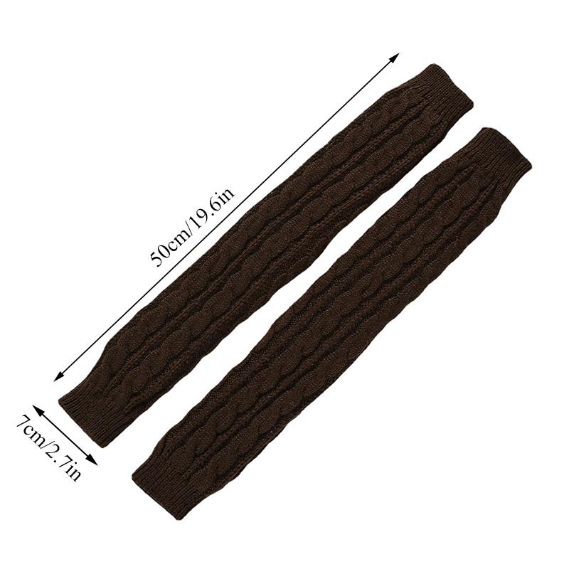 Manchons de bras en tricot torsadé, longs, thermiques, tricot extensible, mitaines sans doigts, couleur unie, bras de protection classique en laine, Figure 8