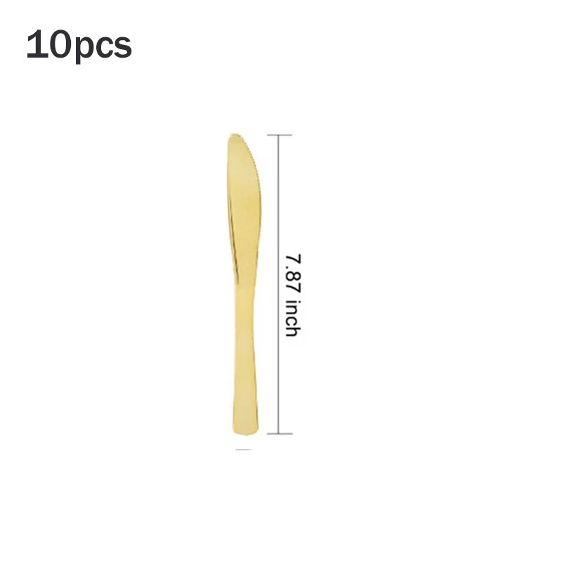 60 stuks/partij bronzing gouden stippen plastic wegwerp servies voor bruiloften, feestjes, plastic bordjes, bekers, gala-feestdecoraties: 10pc- messen