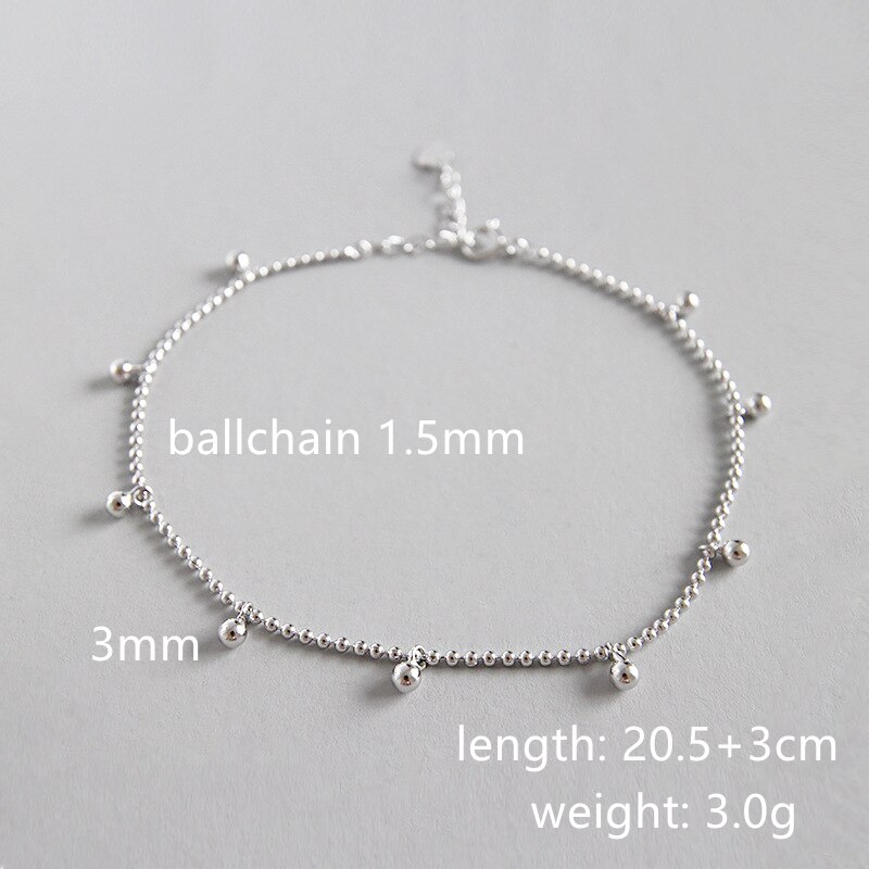 925 Sterling Zilveren Enkelbandje Voor Vrouwen Dubbele Snake Chain Vijfpuntige Ster Meisje Vriendschap Party Beach Sieraden Metalen kralen: tassel