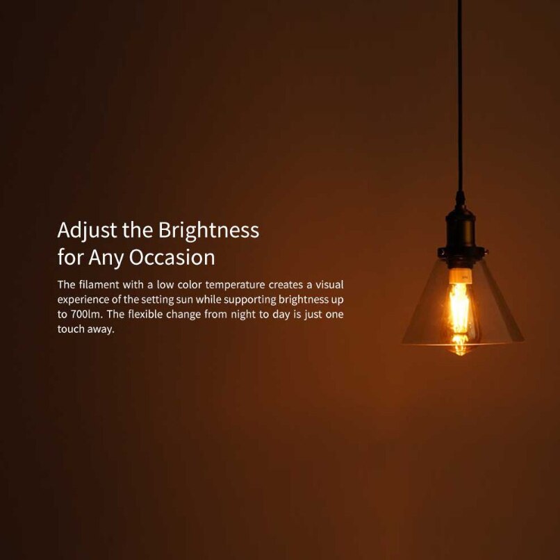 Original Yeelight Smart LED Filament Bulb YLDP23YL 500 Lumens 6W Lemon Smart bulb Work for Apple homekit Smart Home APP