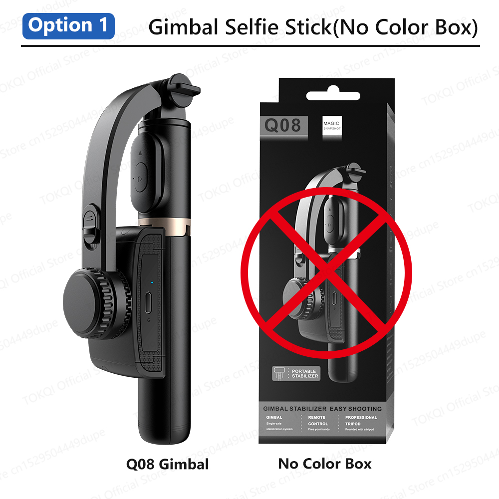 Q08 Gimbal Stabilizer for Smartphone Mobile Video Stabilizer Bluetooth Selfie Stick Tripod Live Vertical Shooting Bracket: WHITE