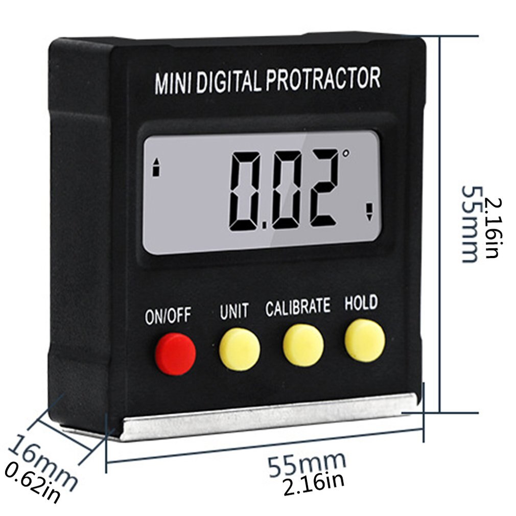 360 Degree Mini Magnetic Digital Inclinometer Level Box Gauge Angle Meter Finder Protractor Base Measuring Tools LCD screen