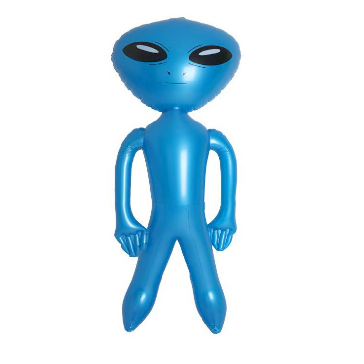 1pc Inflatable Alien Toy PVC Alien Model Theme Party Decorative Props Indoor Outdoor Festival Decoration: S / Blue