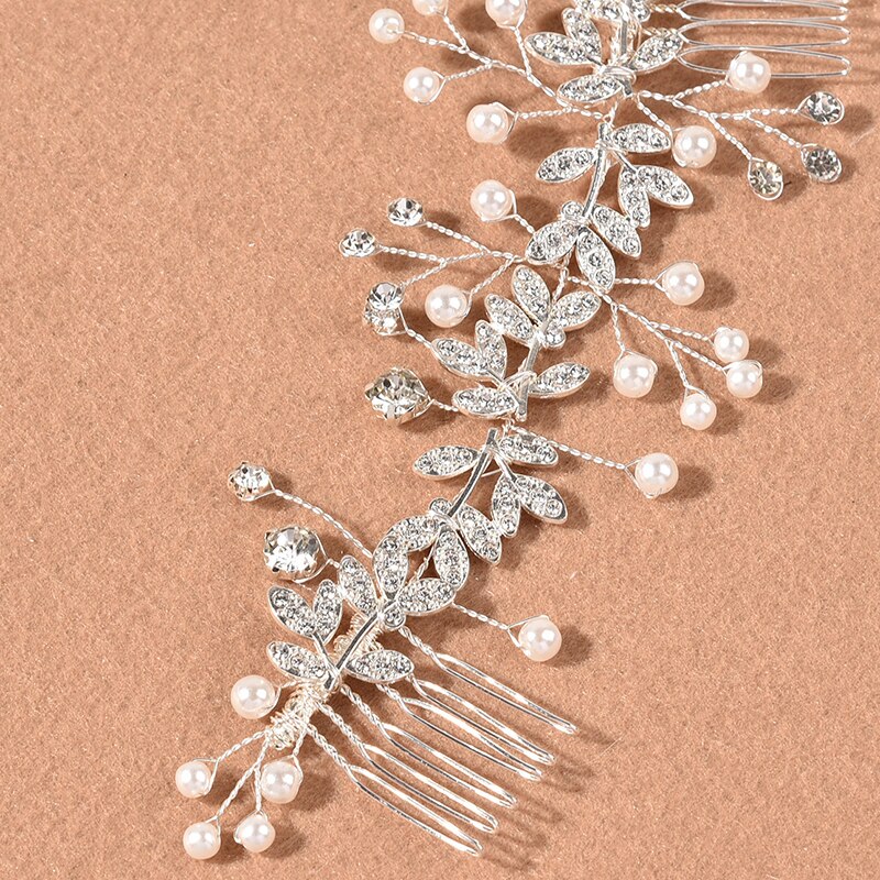 Tissage de perles en cristal, peignes de mariage, accessoires de cheveux pour mariée, serre-tête de fleur, bijoux d&#39;ornement de cheveux pour femmes