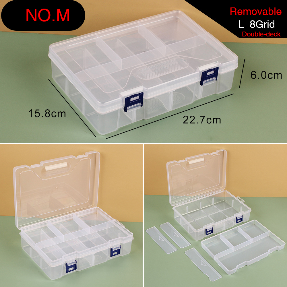 Plastic Storage Box Adjustable 1-36 Grids Compartment Jewelry Earring Bead Screw Holder Case Display Organizer Container: M