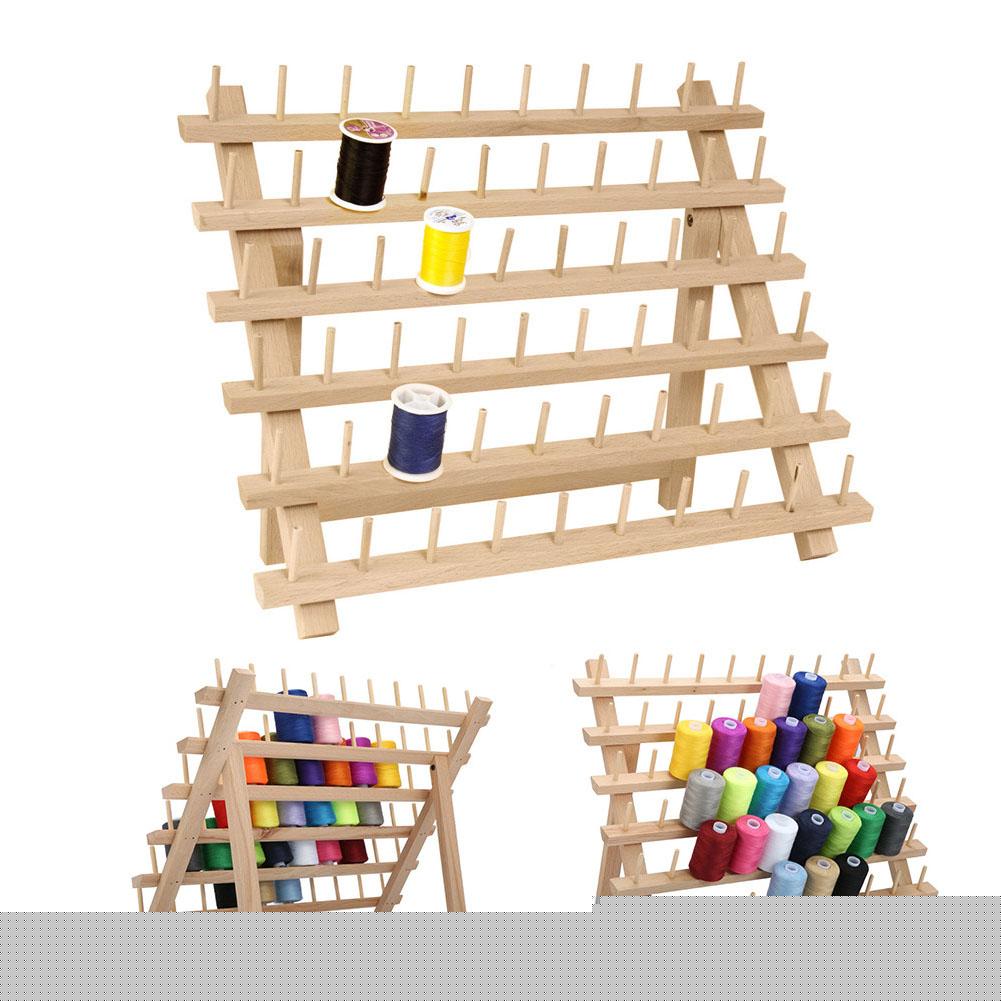 60 Axis Wood Thread Rack Spool Sewing Organizer Wood Thread Tailor Rack Premium Thread Rack Spool Organizer Storage Holder