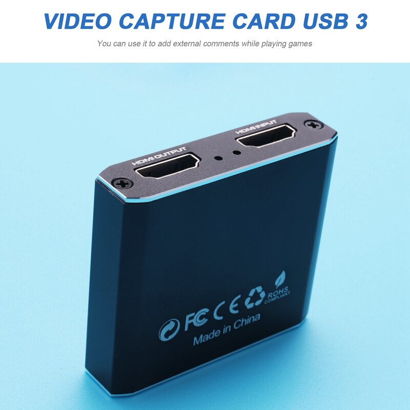 Audio Video Capture Card Met Microfoon 4K Hdmi Loop-Out,1080P 60Fps Video Recorder Voor Schakelaar/PS5/ One/Pc/Video