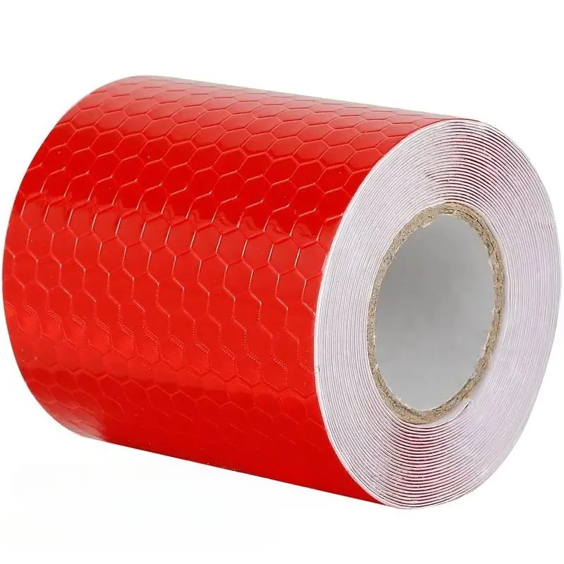 1 Roll 5 cm * 3 m Waarschuwingsband Reflecterende Tape voor Auto Motor Fiets Glow in The Dark Tape nacht Veiligheid Reflecterende Film Tapes: Rood