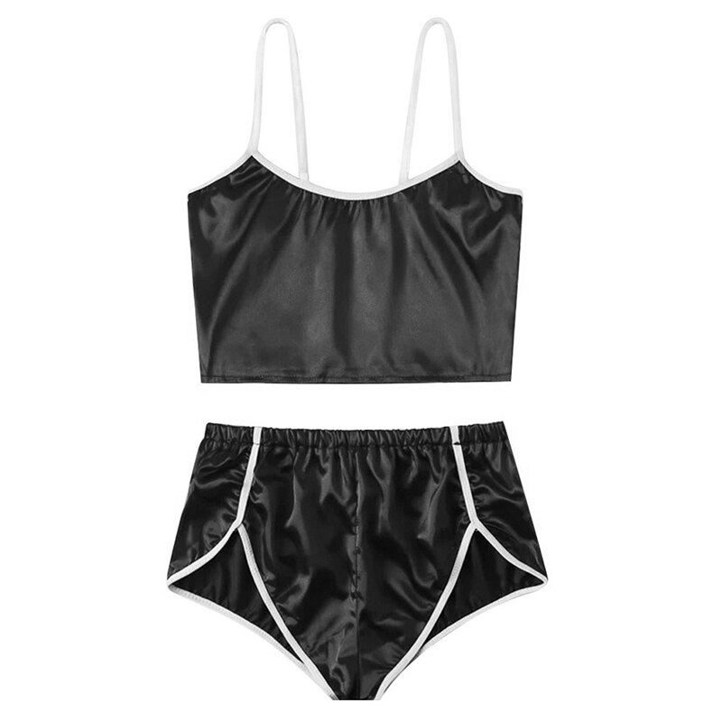 Summer daily clothes set bathroom two-piece swimsuit swimwear women's plus size suit jacket shorts Pajama set: S