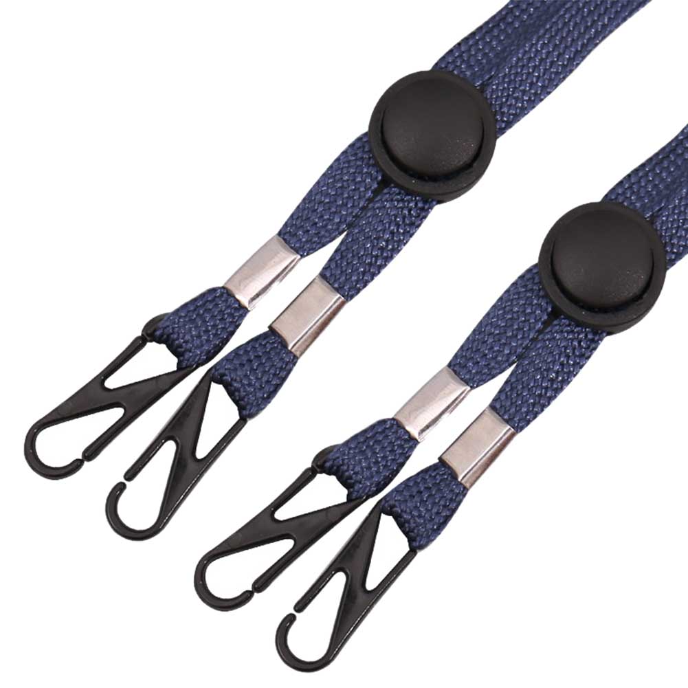 2pcs Accessories Hat Windproof Rope Cap Retainer Durable Solid Buckle Adjustable Portable Super Long Widen: Navy Blue