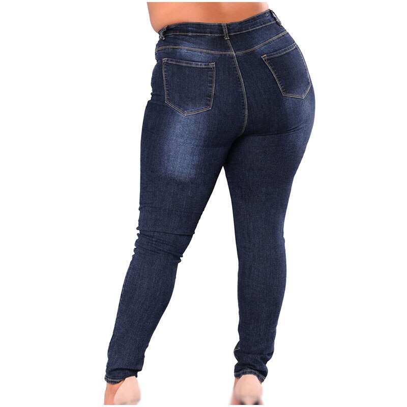 Plus Größe Hohe Taille strecken Dünne Dunkle Blau Beiläufige Lange Jeans 7XL 5XL Frauen Jahrgang Waschen Denim Bleistift Hosen Mama jean Hosen