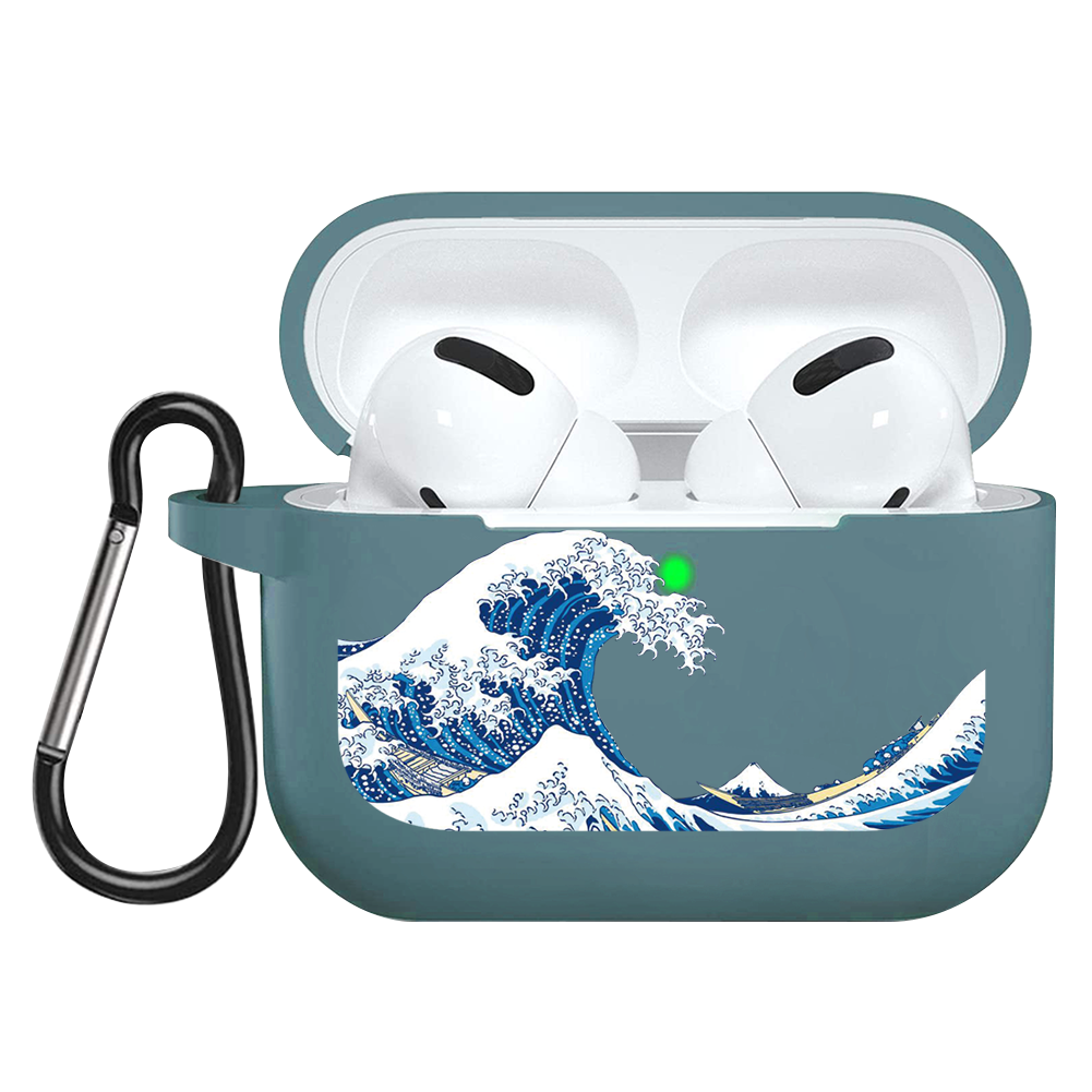 La Grande Onda di Kanagawa Auricolare Custodia Per AirPods Pro Custodie Molle Del Silicone di Lusso Texture Opaca Della Copertura di Protezione per AirPod 3: Kpet-hl-hailandb3d