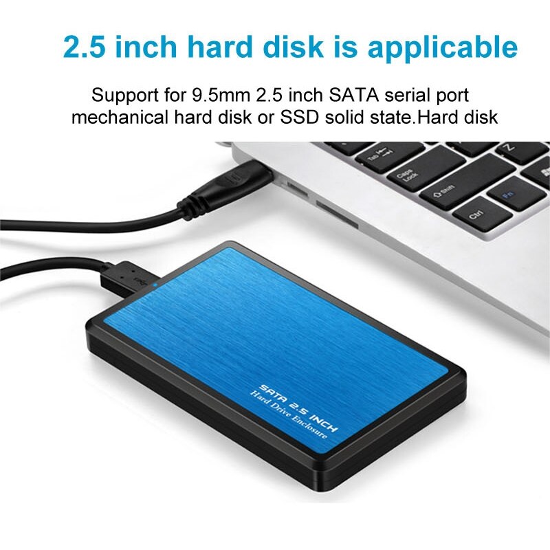 2x hdd caso 2.5 Polegada sata para usb3.0 ssd adaptador para 7mm/9.5mm usb disco rígido caixa de disco rígido externo hdd gabinete (vermelho & azul)