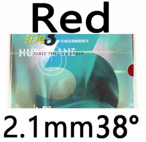 DHS NEO Hurricane3 versión del equipo de fábrica, Pips en goma de tenis de mesa con esponja naranja: red 2.1mm H38