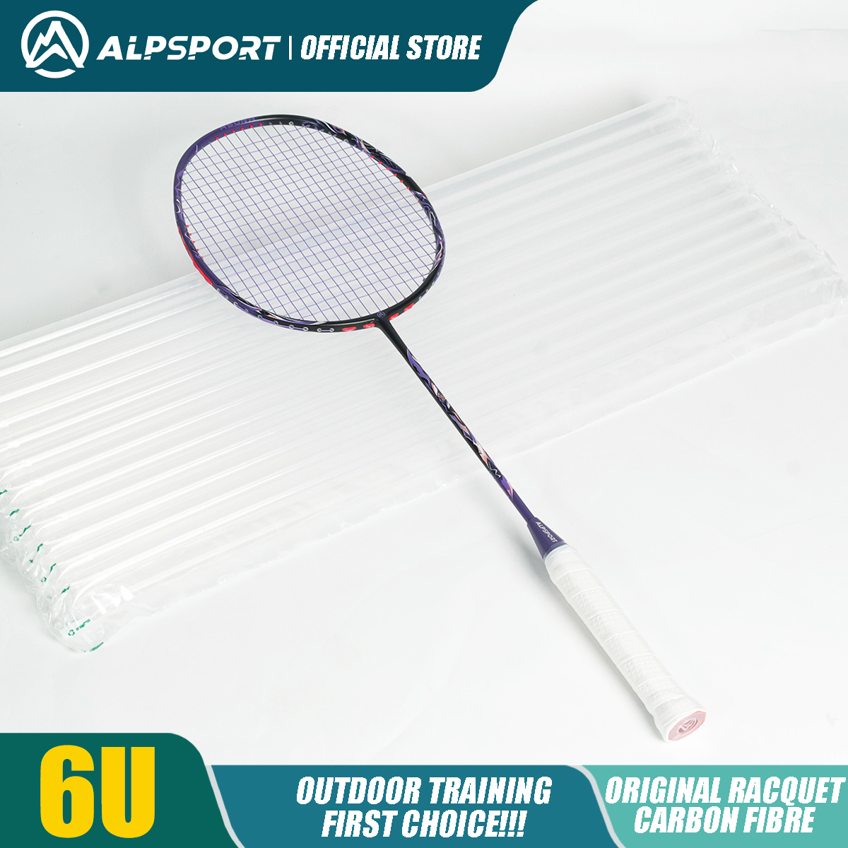 ALPSPORT Asura 6U MAX 38LBS G5 Black Badminton Racket Full Carbon Fiber Original Pro Offensive for Teens & Outdoor Sports: PURPLE