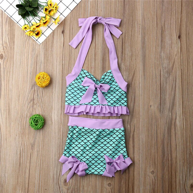 Girls Swimwear Summer Ruffle Swimsuit Bikini Set Kids Swimming Costume Beach Bathing Suit Girls Swimsuit Children Bikini