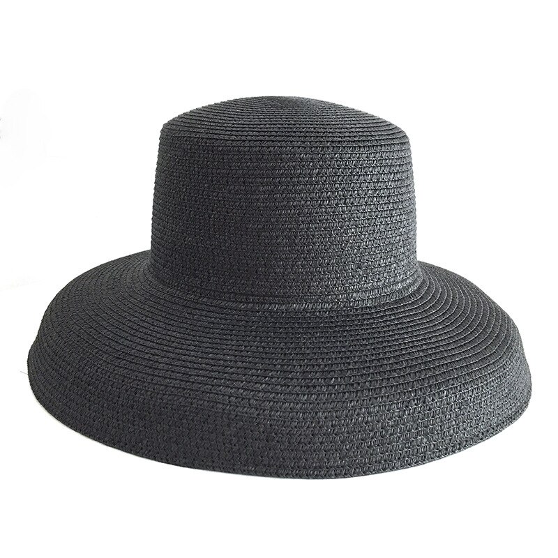 Audrey Hepburn stro hoed gezonken modelling tool bell-vormige grote rand hoed vintage hoge pretend baarheid toeristische strand sfeer
