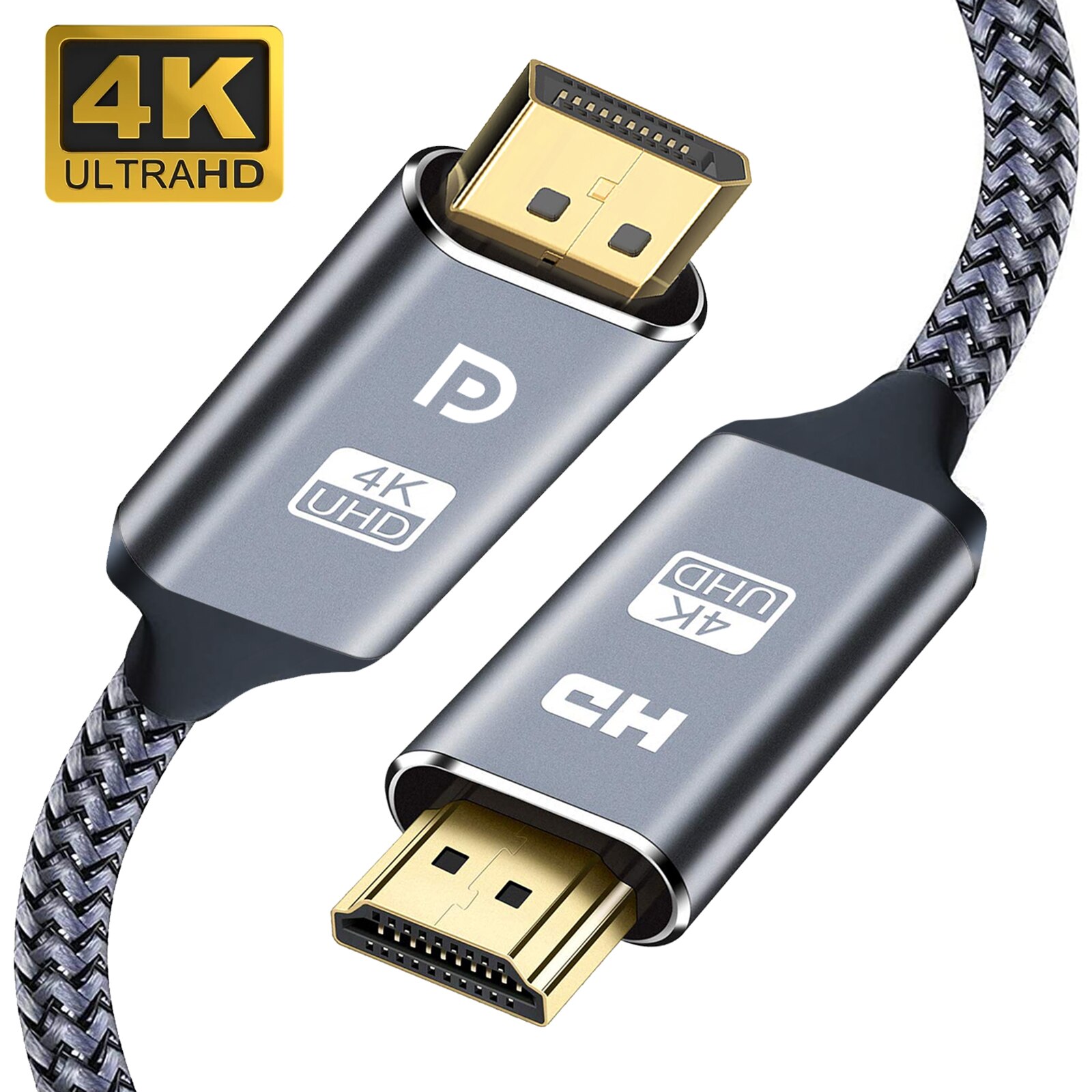 Cable Compatible con DisplayPort a HDMI, 4K, 30Hz, DP a HD, puerto de pantalla, vídeo, Audio para PC, proyector HDTV, 3 pies, 6 pies, 10 pies