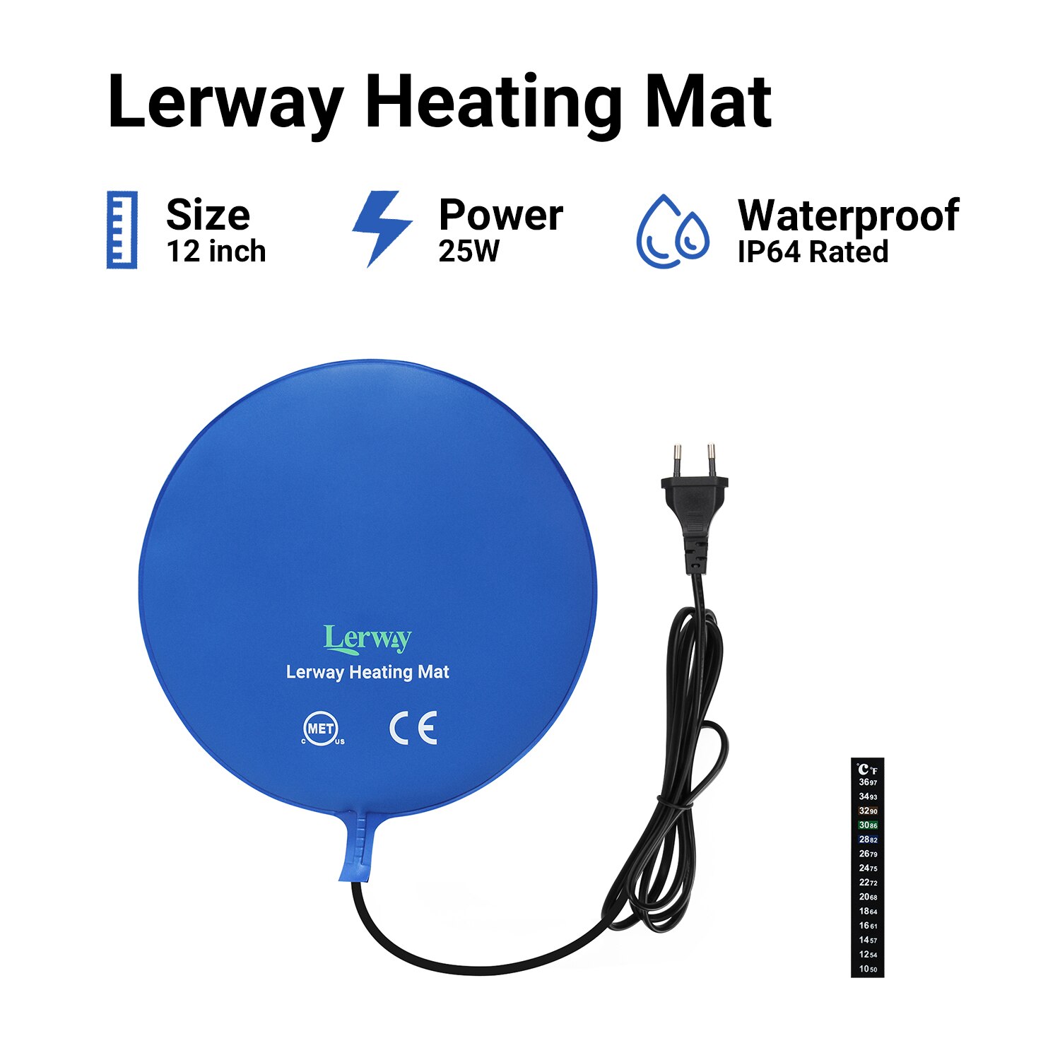 INKBIRD Fermentation Heating Pad 25W Seedling Heating Mat 12"Waterproof Plant Seed Brew Germination Propagation Clone Starter