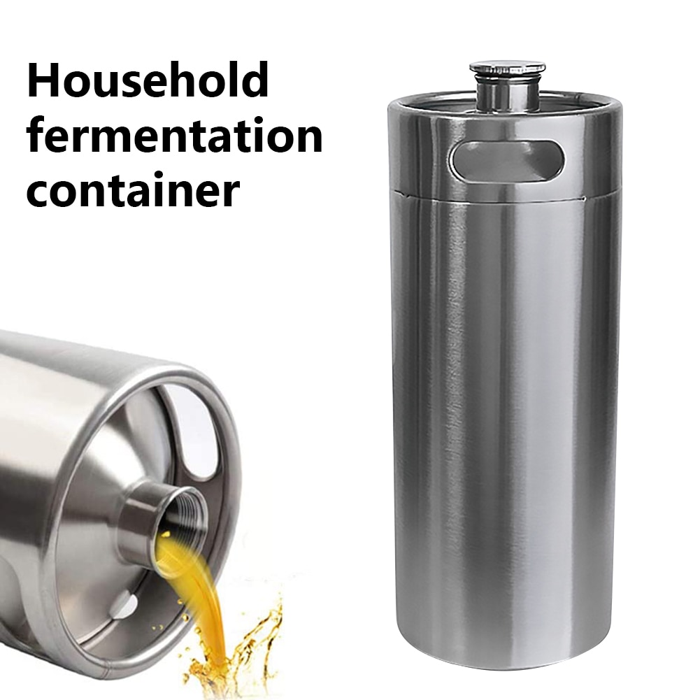 Barile Birra In Acciaio Inox 2L Con Coperchio A Spirale - Per Birra, Soda, Caffè, Whisky, Uso Domestico - Foto 9