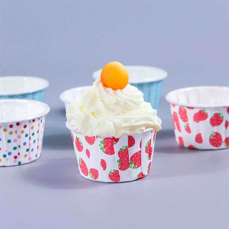 100Pcs Papier Ijs Cups Wegwerp Cake Cup Dessert Kommen Feestartikelen Voor Bakken Bruiloft Verjaardag (Kleurrijke Stippen)