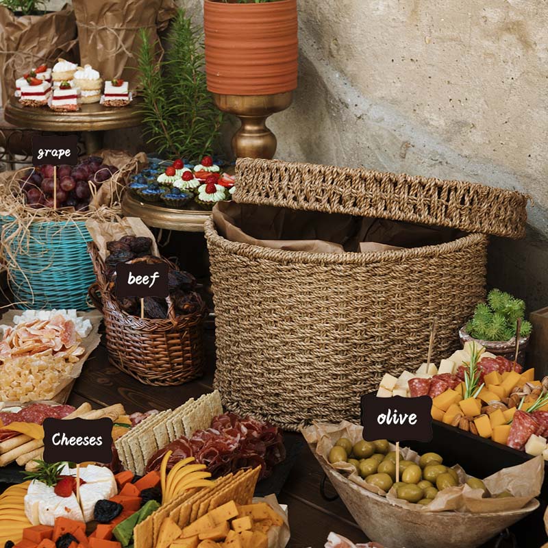 Etiquetas cuadradas pequeñas de madera para plantas, marcadores de madera, flores, verduras, plantas, macetas de jardín, etiquetas de bambú, letreros impermeables, 10 unids/set