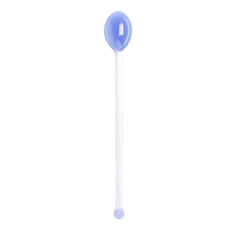 Colored Glass Mixing Spoons Transparent Glass Spoons For Home Fruit Juice Coffee Iced Beverage Mixing Spoons Tableware: 02