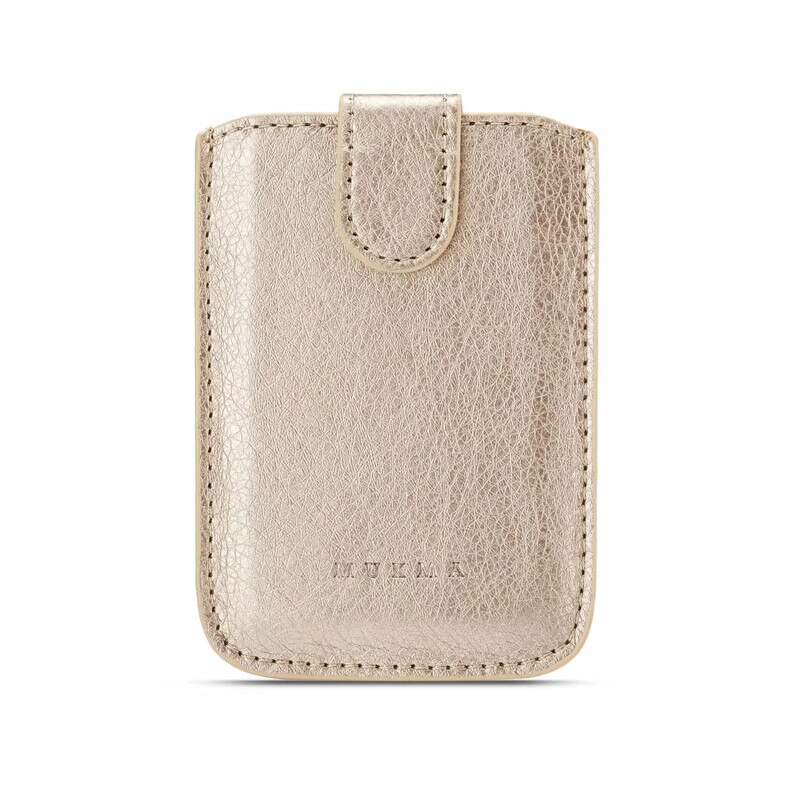 Portefeuille en cuir synthétique polyuréthane de luxe pochette de téléphone sac de crédit porte-carte autocollant de poche pour téléphone portable femmes hommes or Rose/or/noir