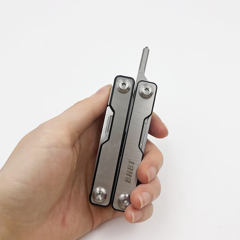 BHBT EDC Mini Multitool Pliers 8 in 1 Scissors with Replaceable Blades Multi Tool for Outdoor Survival Pocket Tools