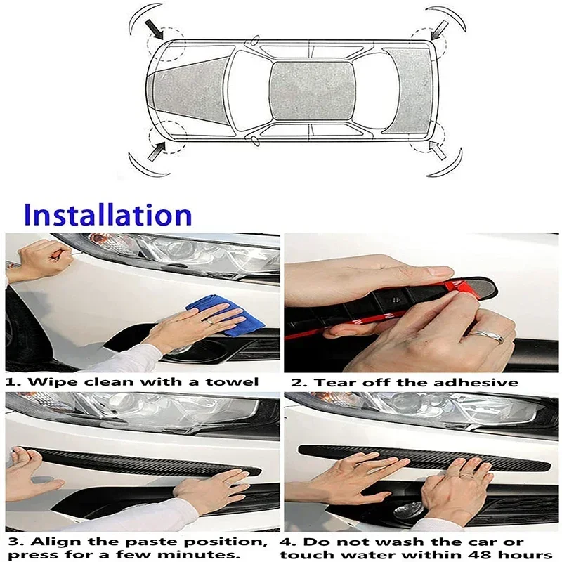 Protector Universal de parachoques delantero y trasero para coche, cubierta de parachoques de goma, tira protectora de labio, tira decorativa para parachoques, 2/4 Uds.