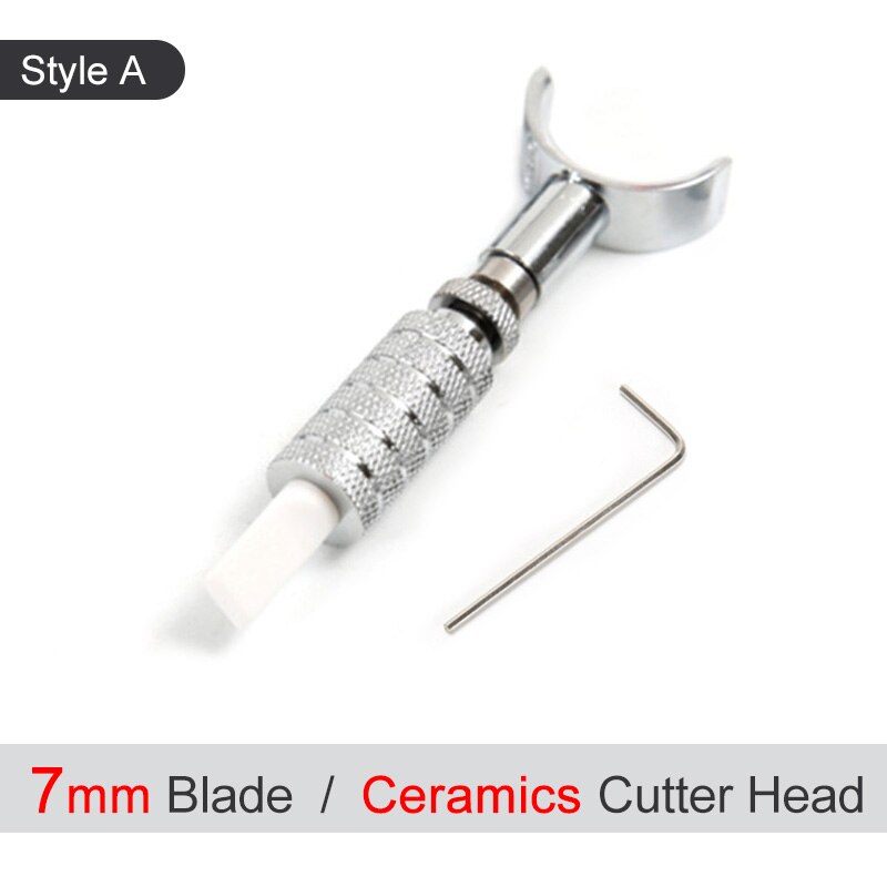 Leather Handwork Tool Rotary Swivel Knife Nicking Tool Ceramic Knife Head Perfect for Manual Leather with Extra Angle & Blades: Style A 7mm Ceramic