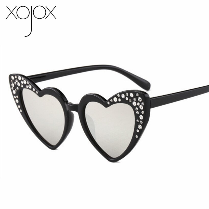 Gafas de sol con forma de corazón para niños y niñas, gafas con diamantes de imitación a la , gafas de sol para bebés, para niños, gafas con forma de corazón bonito