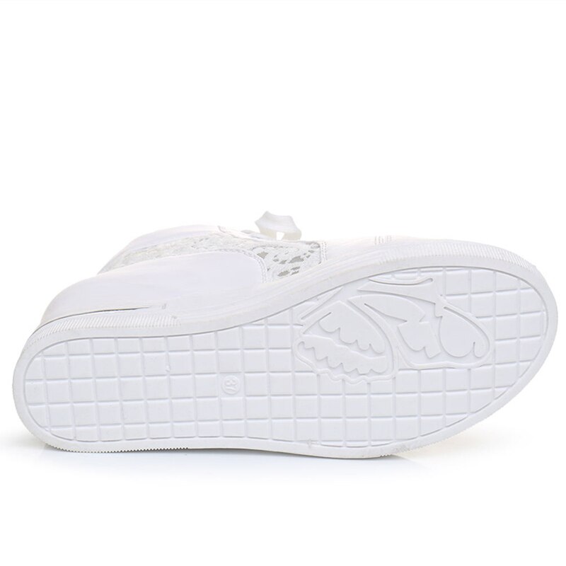 Baskets en cuir à semelle compensée pour femmes, chaussures à talons hauts, à bout pointu, blanches et argentées, C130