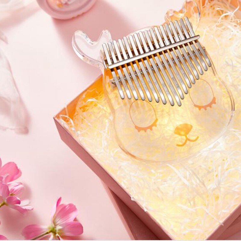 Cega 17 tangenter kalimba tommelfinger klaver, mini bærbart klaver kalimba crystal, fødselsdag, børn voksne begyndere, sød hjort