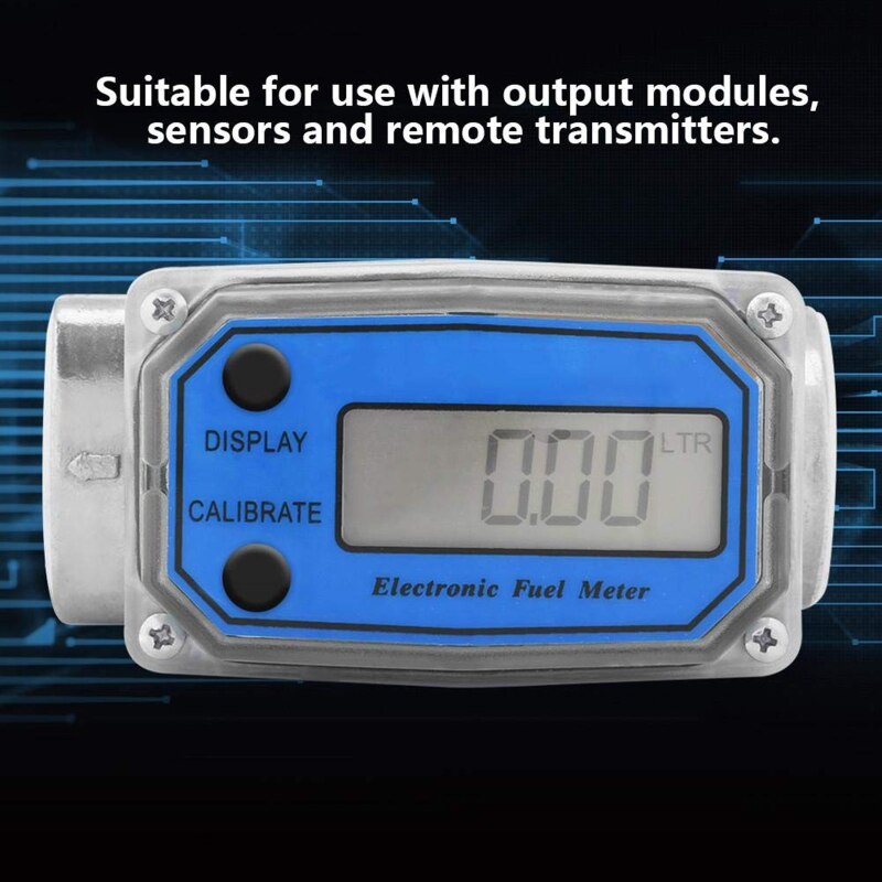 1″ Digital Turbine Gas Oil Fuel Flowmeter Pump Flow Meter Fuel Flow Meter