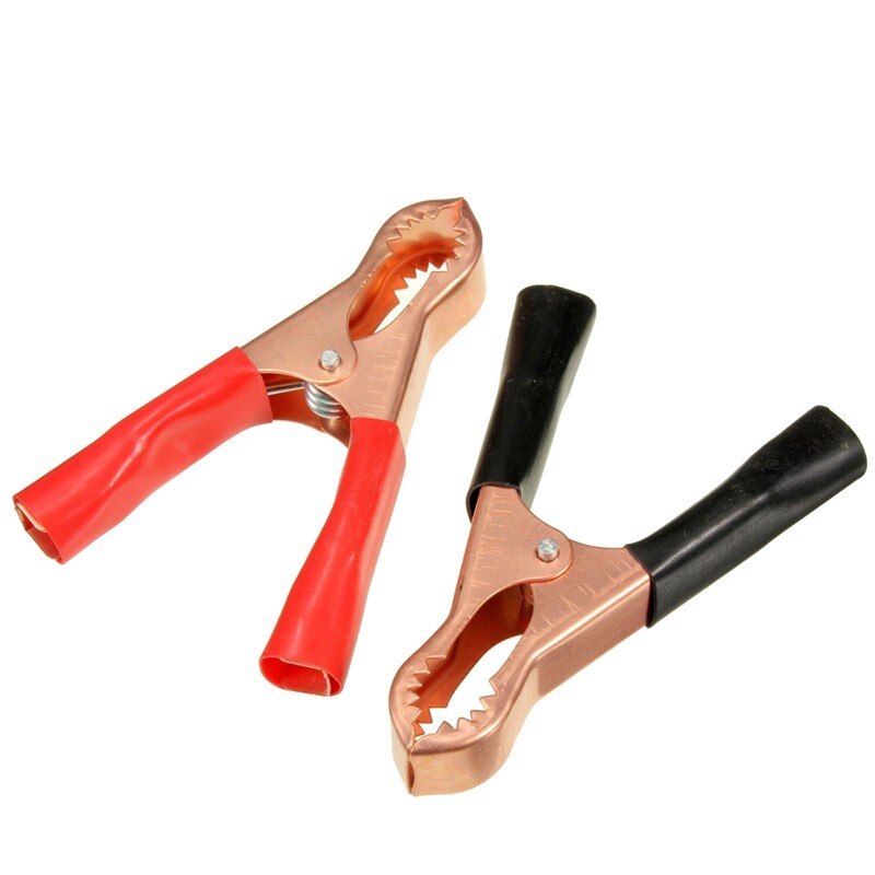 Pinzas de plomo de prueba para batería de coche, pinza aislante de cocodrilo 50A, color rojo y negro, 80mm, precio más bajo, , 2 uds.