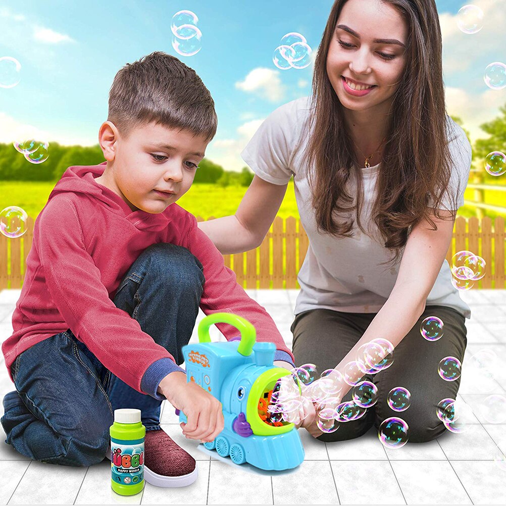 Ręcznie sterowane zabawki robić wydmuchiwania wody bańka pociąg mydło zestaw robić baniek mydlanych kreatywne zabawki na zewnątrz dla dzieci Dropshipping
