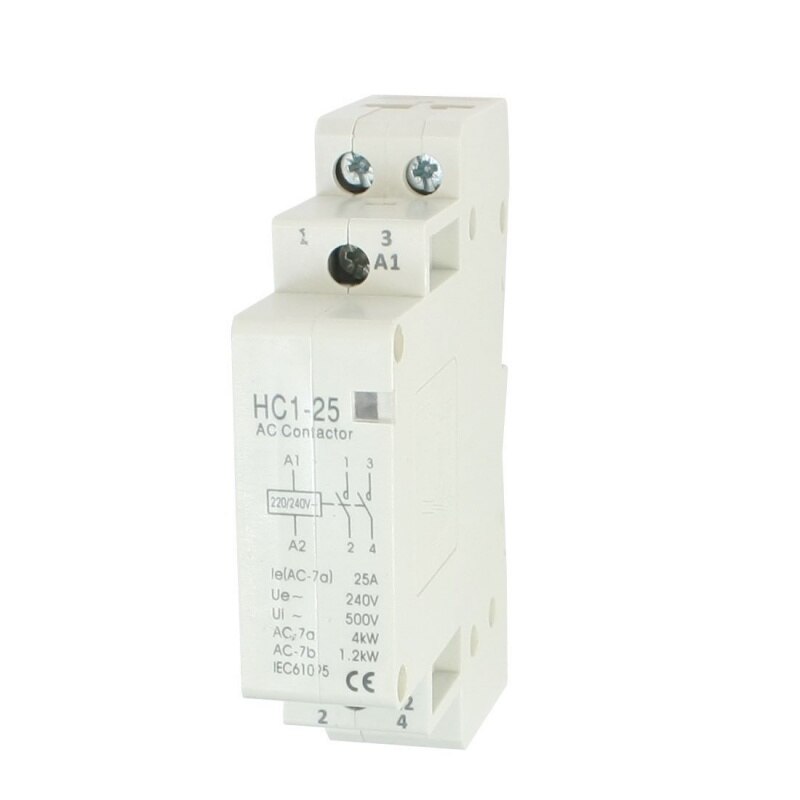 AC 240V 25A 2 Reed AC Contactor 2P Closed Domestic 35 mm DIN Rail