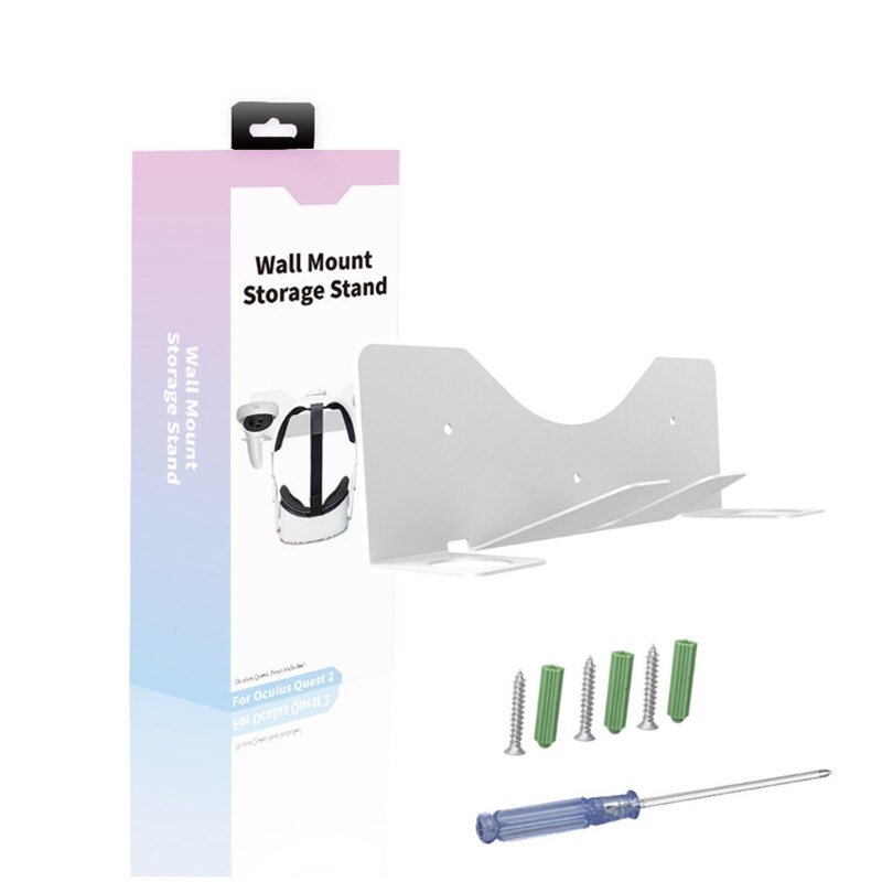 Universal VR Wall Shelf Universal Mount Stands Compatible with quest 2 Headset Holders VR Display Stands T84D: White