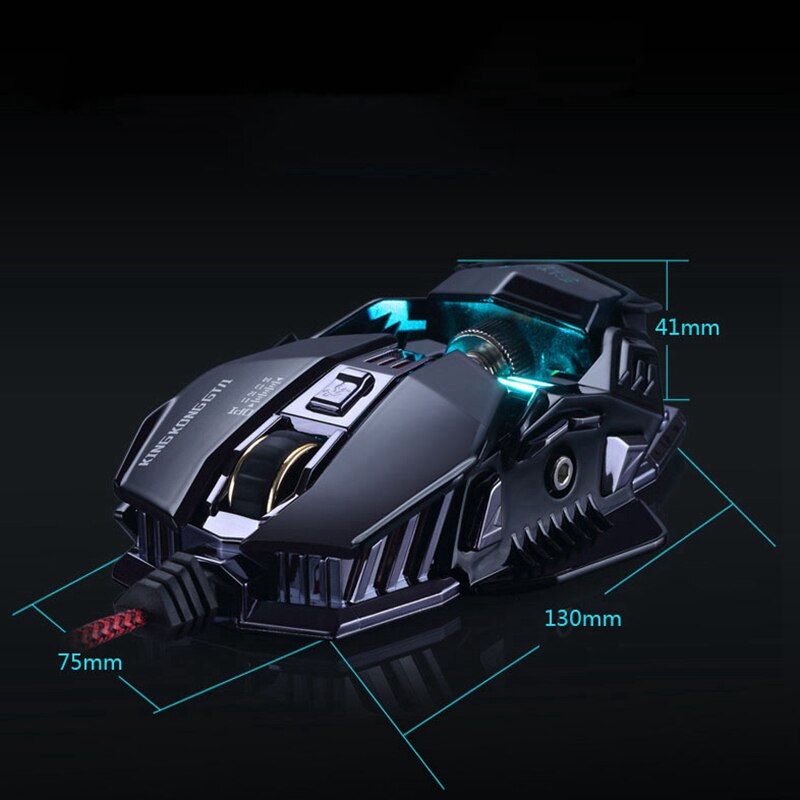 Gaming Mouse Ergonomic Wired Mouse 8-Key LED 4000 DPI Optical Macro Programmable USBWired Computer Mouse