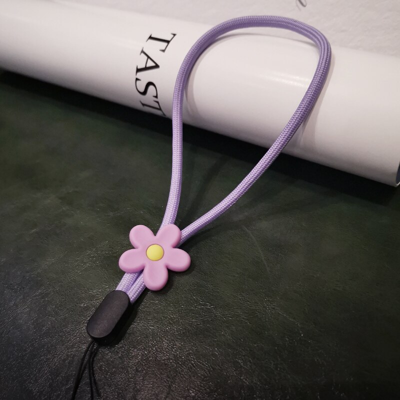 Flower Bracelet Wrist Strap Short Braid Phone Lanyard for iphone 12 13 huawei redmi xiaomi Samsung Camera GoPro String Holders: purple