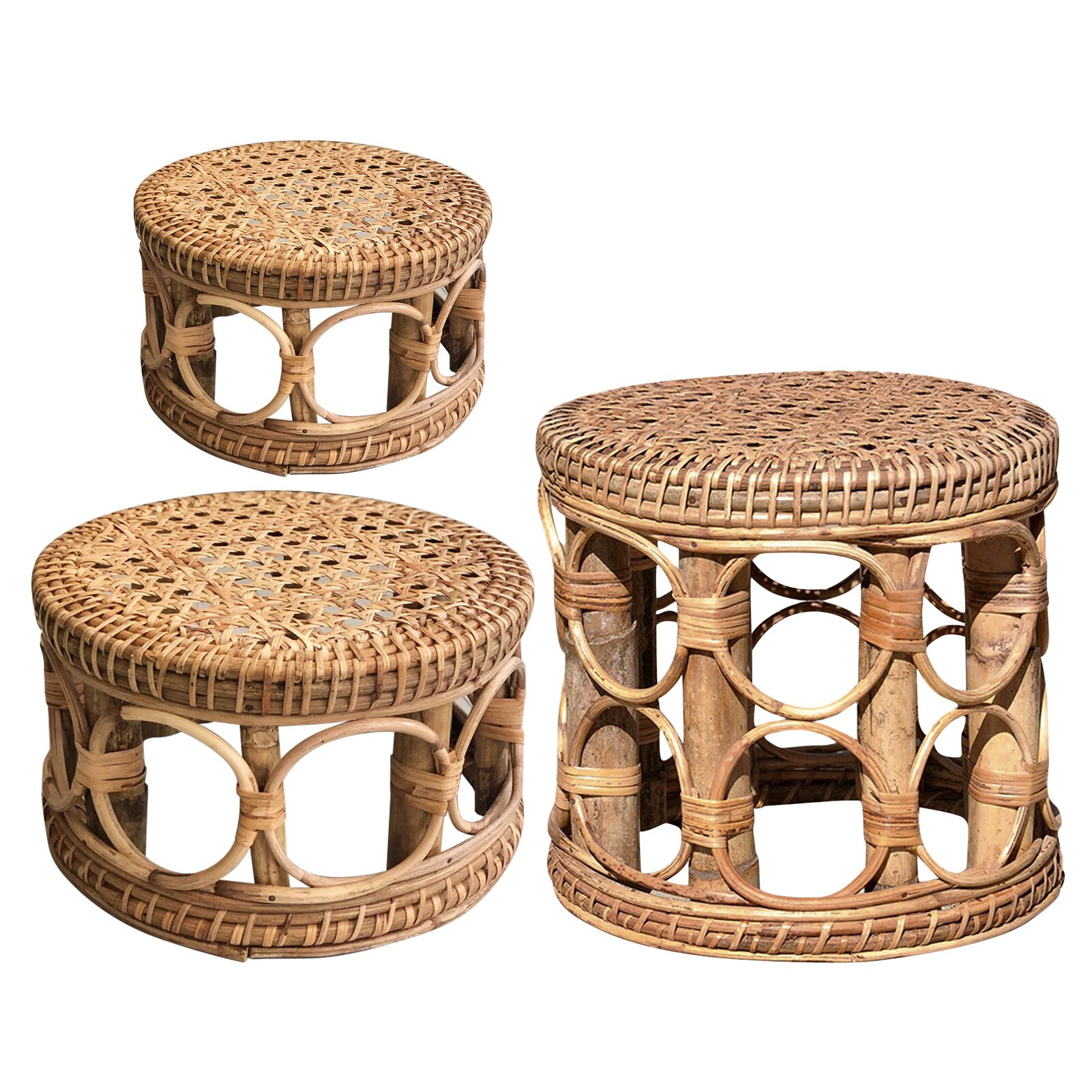 Rotan Plant Stand Duurzaam Decoratieve Plank Houder Voor Indoor # W0