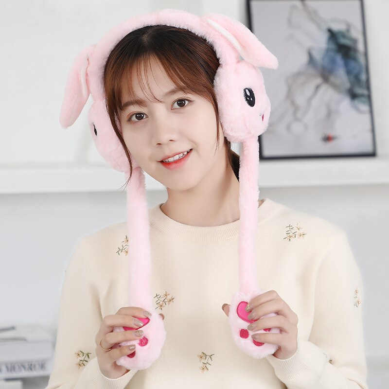 Earmuffs Headphones Fur Skiing Earmuffs Ear-Warmer Teenage Adult Winter Lovers Women Plush Girl Plain Autumn: Light pink